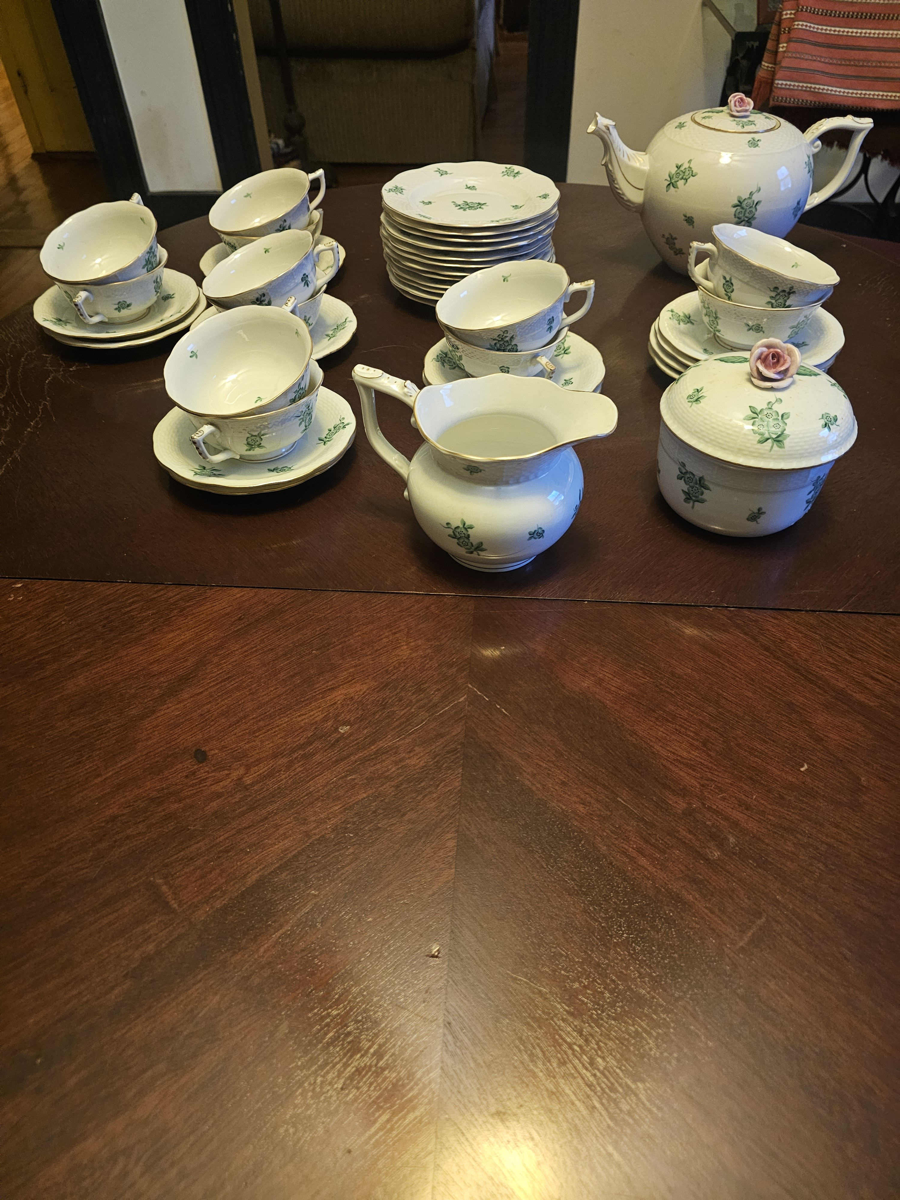 Herend tea set for 12 with dessert plates. 41 total pieces