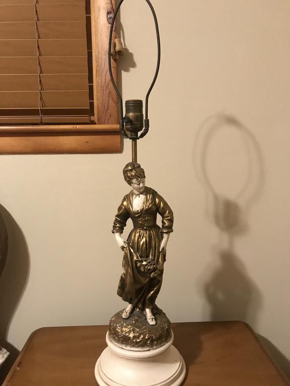 Antique Pair of “His & Hers” Vintage Granitex Night Table Lamps antique