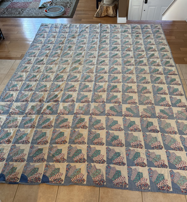 Antique Handmade Quilted Coverlet