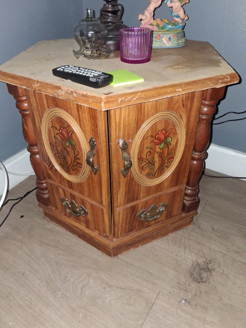 Vintage Hexagonal End Table