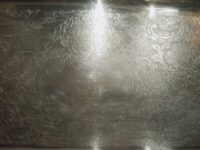 Silver plated pierced tray with handles