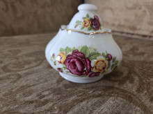 Cottage Rose Sugar Bowl with lid fine bone china