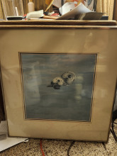 Painting of sea otters by Lowell harrero