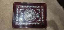 Antique or vintage mother of pearl fold up tea table