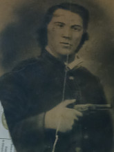Old tintype photo  of ellison hatfield 