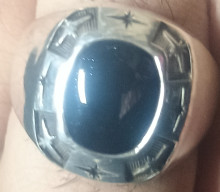 Vintage Sterling Silver Navajo Ring – Black Onyx – H Maker’s Mark