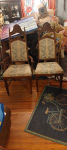 vintage high back Victorian walnut carver and side chair