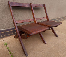 Vintage oak 2-seater folding pew