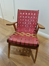 Woven webbing mid century armchair