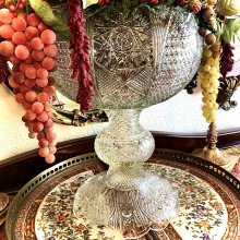 Antique Cut Crystal Punch Bowl