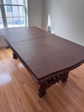 French Heritage Lyre Leg Harvest Dining Table