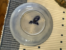 Vintage dish, blue flown