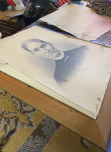 19th-Century Charcoal & Chalk Portrait of a Woman – Victorian Folk Realism, c.1870