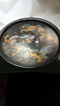 Chinese Round Lacquerware Dragon tray