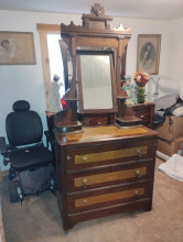 Civil War Era Dresser with Mirror