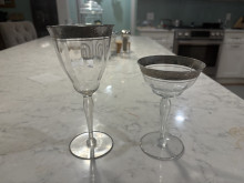 Silver Rimmed Wine Glasses