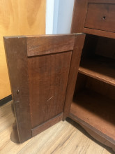 Suppose to be built in the late 1800s as a jelly c. Has inperfections on the wood in some spots but overall is a beautiful 