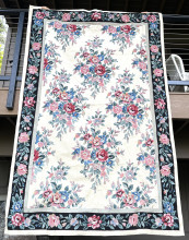 Vintage Needlepoint Floral 8 x 10 Rug