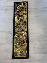 Chinese hand-carved gilt wood panel
