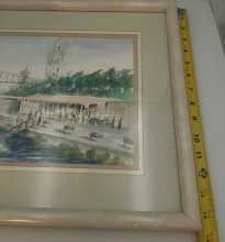 Watercolor st Lawrence river, Montreal quebec