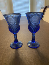 VTG avon cobalt blue george martha washington fostoria goblets