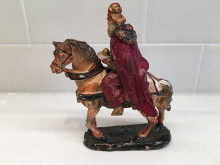 Antique Middle Eastern Man Riding a Horse Statue