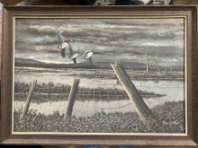 Geese with Dark Clouds