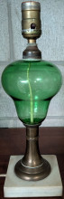 Green Glass Table Lamp