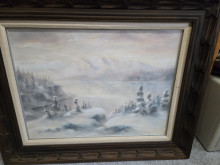 Norman Lowell painting of a winter scene