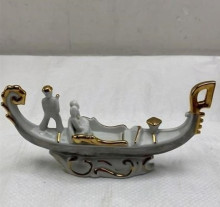 Capodimonte Porcelain Venetian Gondola Figurine