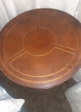 Antique tripod drum table