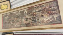 Old Print from painting of Denys Van Allot 1616 in a metal frame 3 x 1 foot
