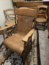 Victorian Oak Rocking Chair by The Hinsdale Chair Co.