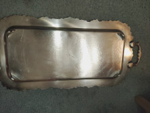 Silver plated pierced tray with handles 