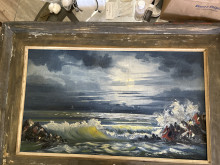 Oil Painting by R. o’Donovan, 1911, original wood frame