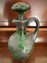 Antique Silver Overlay Pitcher by Loetz or similar