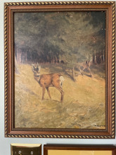 Landscape Painting Featuring a Deer