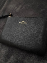 Coach Black Leather Wristlet