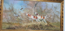Hunting Dogs Painting by P. T. Pruvost
