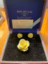 Hakusui Ivory Floral Jewelry Set