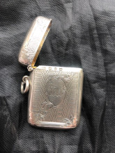 Silver match box holder