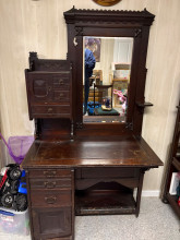 Victorian Oak Vanity with Mirror