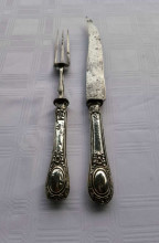Antique Silver carving set marked