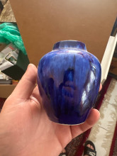 Blue Glazed Ceramic Vase