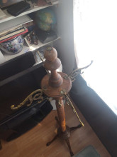 Oak hall tree with large claw feet