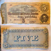 Confederate States of America $5 Bill
