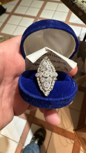 Diamond Ring in Blue Velvet Box