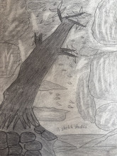 Surrealist Landscape Drawing by A. sketch studio