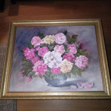 Floral Still Life Oil Painting by R. Horrocks