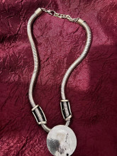 Silver Necklace with Engraved Pendant